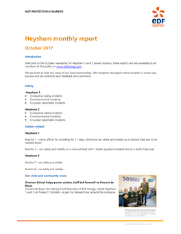 Heysham Monthly Report October 2017