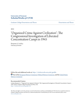The Congressional Investigation of Liberated Concentration Camps in 1945 Benjamin A