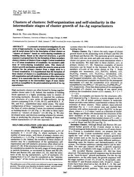 Clusters of Clusters: Self-Organization and Self-Similarity in the Intermediate Stages of Cluster Growth of Au-Ag Supraclusters (Fractal) BOON K