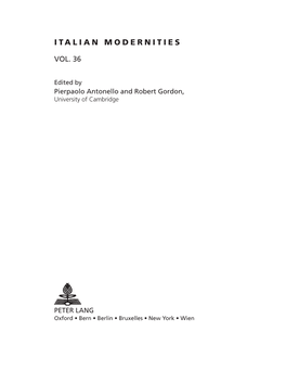 Italian Modernities