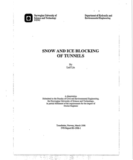 Snow and Ice Blocking of Tunnels