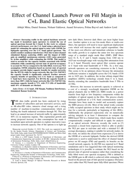 Effect of Channel Launch Power on Fill Margin in C+L Band Elastic