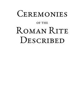 Ceremonies of the Roman Rite Described, V1.0