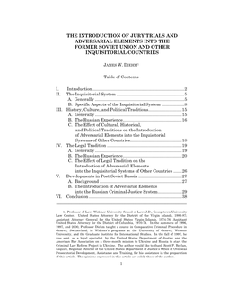 The Introduction of Jury Trials and Adversarial Elements Into the Former Soviet Union and Other Inquisitorial Countries