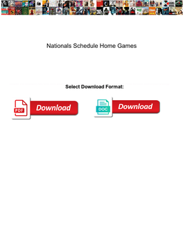 Nationals Schedule Home Games