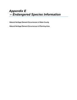 Endangered Species Information