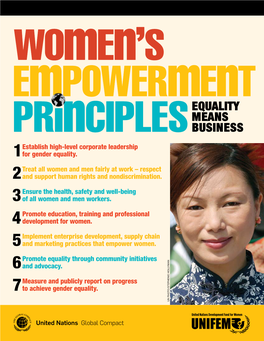Women's Empowerment Principles: Equality Means Business