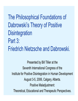 Friedrich Nietzsche and Dabrowski