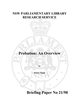 Probation: an Overview