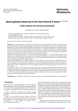 Spiral Galaxies Observed in the Near-Infrared K Band�,��,�