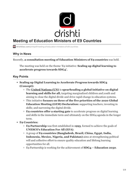 Meeting of Education Ministers of E9 Countries