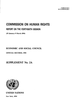 Commission on Human Rights Report on the Forty-Sixth Session