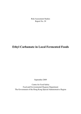 Ethyl Carbamate in Local Fermented Foods (PDF)