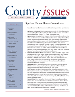 Speaker Names House Committees