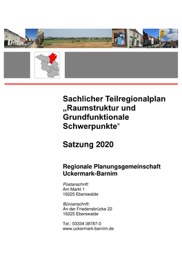 Sachlicher Teilregionalplan „Raumstruktur Und Grundfunktionale Schwerpunkte“