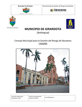 Municipio De Girardota Plan Municipal De Gestión Del Riesgo De Desastres