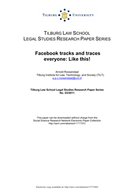 Facebook Tracks and Traces Everyone: Like This!