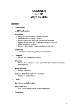 CONOCER N.º 52 Mayo De 2014