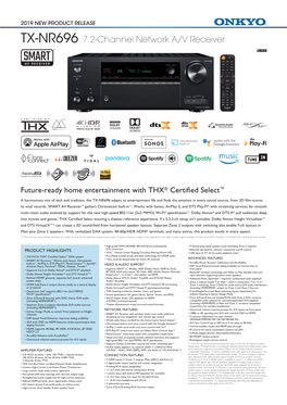 TX-NR696 7.2-Channel Network A/V Receiver