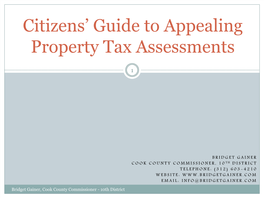 Citizens' Guide to Appealing Property Tax Assessments