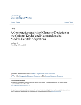 A Comparative Analysis of Character Depiction in the Grimms' Kinder