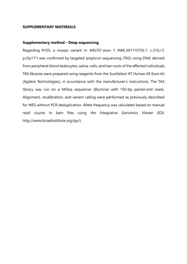 Deep Sequencing Regarding R105, a Mosaic Variant in MECP2 Exon 1