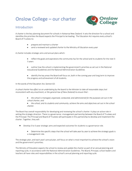 Onslow College Charter & Strategic Plan