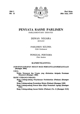 Penyata Rasmi Parlimen Parliamentary Deb Ates