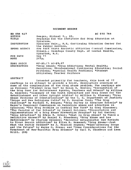 DOCUMENT RESUME ED 054 427 AC 010 744 AUTHOR Reagen, Michael V., Ed