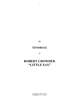 Robert Crowder “Little Sax”