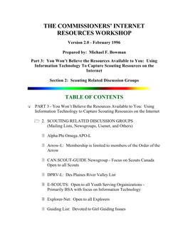 The Commissioners' Internet Resources Workshop