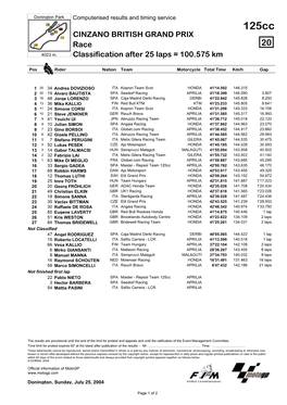 R Race CLASSIFICATION