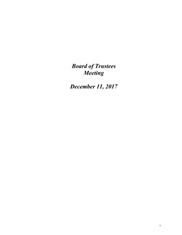 Board of Trustees Meeting December 11, 2017