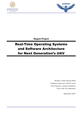 Real-Time Operating Systems and Software Architecture for Next Generation’S UAV