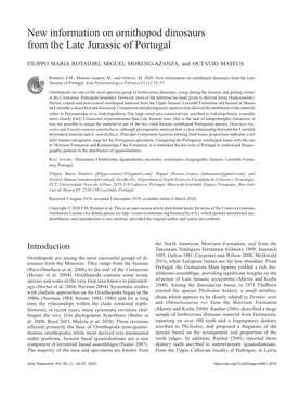 New Information on Ornithopod Dinosaurs from the Late Jurassic of Portugal