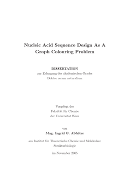 Nucleic Acid Sequence Design As a Graph Colouring Problem