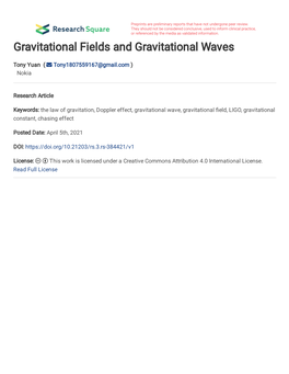 Gravitational Fields and Gravitational Waves