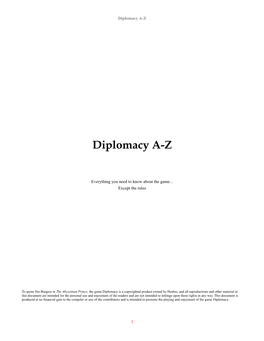 Diplomacy A-Z
