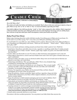 CRADLE CRIER RAISING TODAY’S CHILDREN She Or He? Him Or Her? the Writers of Cradle Crier Believe All Children Are Wonderful