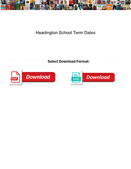 Headington School Term Dates