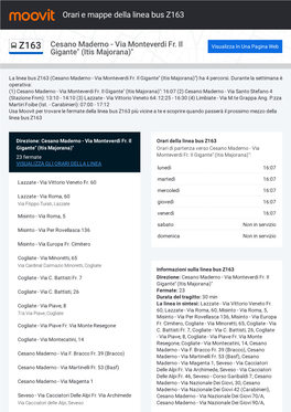 Orari E Percorsi Della Linea Bus Z163