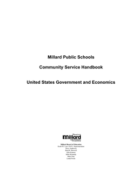 Millard Public Schools Community Service Handbook United States