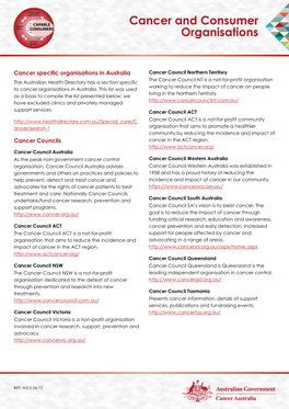 M5.5-26 CONTACTS Cancer and Consumer Organisations-010213