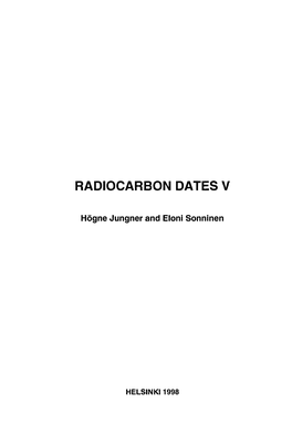 Radiocarbon Dates V