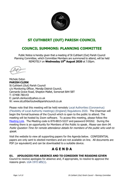 Planning Committee Agenda