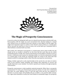 The Magic of Prosperity Consciousness