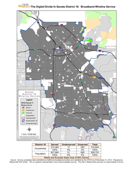 The Digital Divide in Senate District 18: Broadband Wireline Service