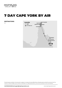 7 Day Cape York by Air