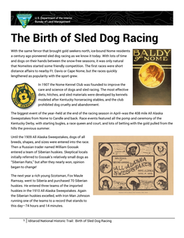 Birth of Sled Dog Racing