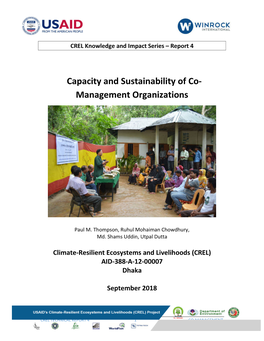 Capacity and Sustainability of Co- Management Organizations